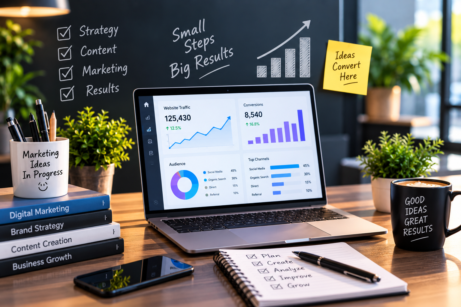SEO services Dubai — organic search traffic and rankings growth dashboard